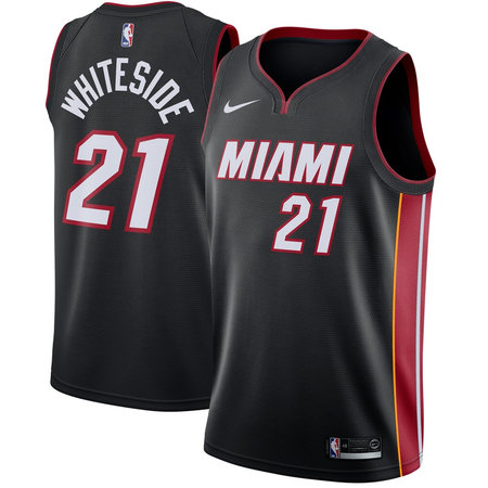 4d57028caef7b4289f90fd5f51b70c75.jpeg Youth Miami Heat #21 Hassan Whiteside Nike Black Swingman Icon Edition Jersey
