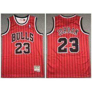 Men's Chicago Bulls #23 Michael Jordan Red Throwback Stitched Jersey RR2O