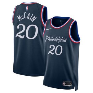4e81906002e0da97f8cf82eba30b25ea.jpeg Men's Philadelphia 76ers #20 Jared McCain Nike Navy 2025/26 Swingman City Edition Jersey