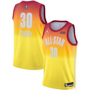 Men's 2023 All-Star #30 Stephen Curry Orange Game Swingman Stitched Basketball Jersey 25MV