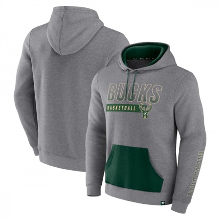 4fb1093c2038b3f8bc589d39f885b3bc.jpeg Men's Milwaukee Bucks Off The Bench Color Block Heathered Gray Pullover Hoodie