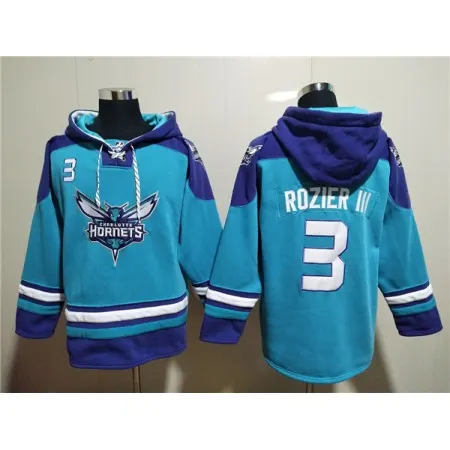 5178a9e58d06b5132a46f5795fd5816e.webp Men's Charlotte Hornets #3 Terry Rozier III Aqua Lace-Up Pullover Hoodie