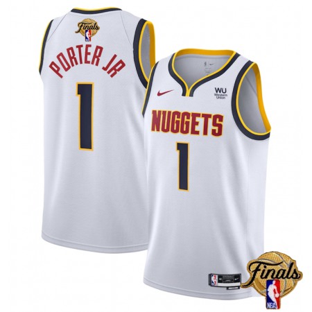 Men's Denver Nuggets #1 Michael Porter Jr. White 2023 Finals Association Edition Stitched Basketball Jersey R2HA