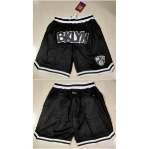 Men's Brooklyn Nets Black Shorts (Run Small) 5CN1