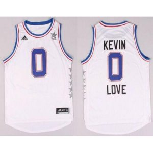 Men's Cleveland Cavaliers #0 Kevin Love White 2015 All Star Stitched NBA Jersey