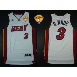 Youth Miami Heat #3 Dwyane Wade White Finals Patch NBA Jersey