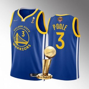 Men's Golden State Warriors #3 Jordan Poole 2022 Royal NBA Finals Champions Stitched Jersey 11WE