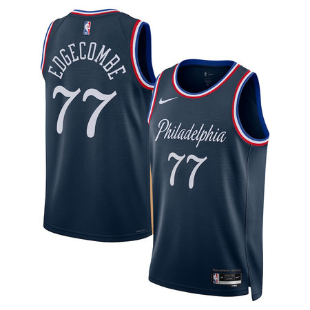 5648008bf414baf7679407a85ceca6fc.jpeg Men's Philadelphia 76ers #77 V. J. Edgecombe Nike Navy 2025/26 Swingman City Edition Jersey
