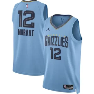 Men's Memphis Grizzlies #12 Ja Morant Light Blue Swingman Statement Edition Jersey