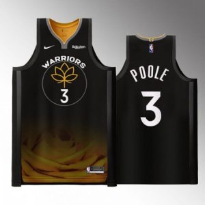 Men's Golden State Warriors #3 Jordan Poole 2022/2023 Black City edition Stitched Basketball Jersey 4Y3R