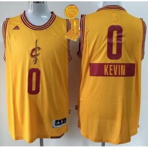 Men's Cleveland Cavaliers #0 Kevin Love Yellow 2014-15 Christmas Day The Champions Patch Stitched NBA Jersey