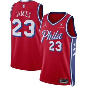 Youth Philadelphia 76ers #23 LeBron James Red 2026 Statement Edition With Patch Jersey