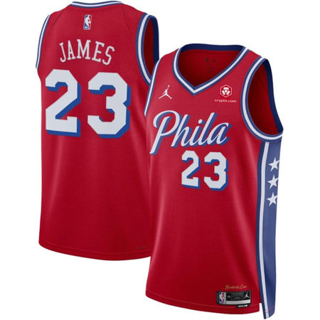 Youth Philadelphia 76ers #23 LeBron James Red 2026 Statement Edition With Patch Jersey