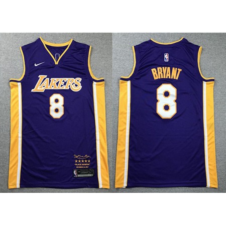 Men's Los Angeles Lakers #8 Kobe Bryant Purple Stitched NBA Jersey L2LZ