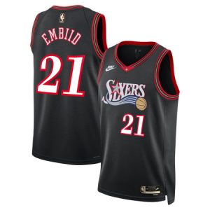 Youth Philadelphia 76ers #21 Joel Embiid Nike Black Classic Edition Jersey