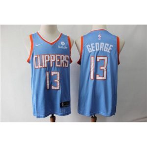 Men's Los Angeles Clippers #13 Paul George Blue Stitched NBA Jersey 5E2T