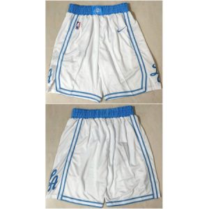 Men's Los Angeles Lakers White Shorts (Run Small) DXJZ
