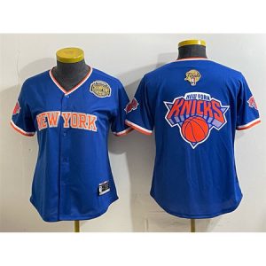 Women's New York Knicks Team Big Logo Blue 2026 Finals & Eastern Conference Champions Patch Jersey