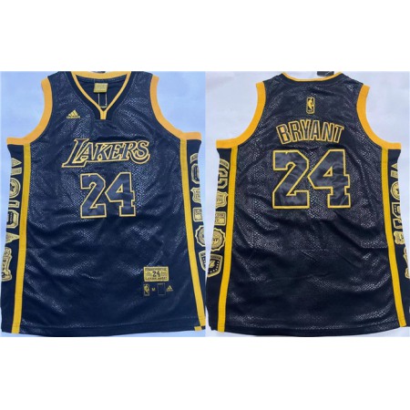 Men's Los Angeles Lakers #24 Kobe Bryant Black Stitched Basketball Jersey W5Q3