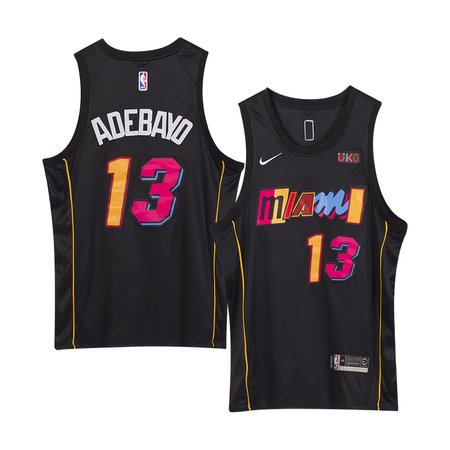 Men's Miami Heat #13 Bam Adebayo Black Stitched Basketball Jersey BVMH