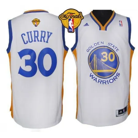 Men's Golden State Warriors #30 Stephen Curry White The Finals Patch Revolution 30 NBA Jersey