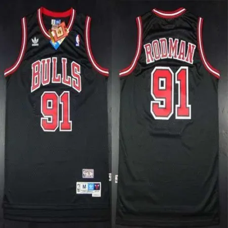 61bb9f978694cc8c4e2e4f9be7930db3.webp Men‘s Chicago Bulls #91 Dennis Rodman Black Throwback Jersey
