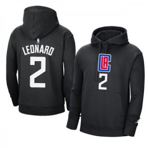 Men's Los Angeles Clippers #2 Kawhi Leonard 2021 Black Pullover Hoodie 6HR3