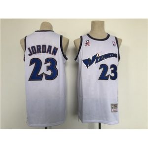 Men's Washington Wizards #23 Michael Jordan White Throwback Stitched Jersey WJBL