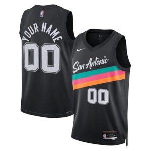 Youth San Antonio Spurs Nike Black 2025/26 City Edition Swingman Custom Jersey