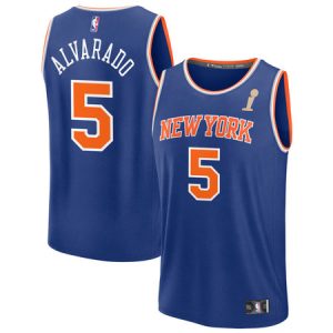 Youth New York Knicks #5 Jose Alvarado Blue 2026 NBA Finals Champions Fast Break Icon Edition Jersey