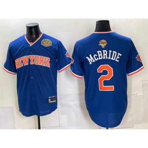 Men's New York Knicks #2 Miles McBride Blue 2026 Finals & Eastern Conference Champions Patch Jersey