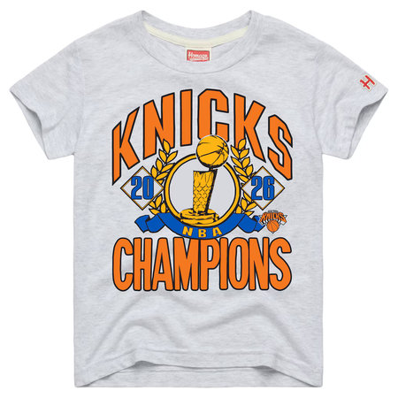 677aaec5bd317226e7d7319d844d80bc.jpeg Men's New York Knicks Homage Gray 2026 NBA Finals Champions Classic Tri-Blend T-Shirt