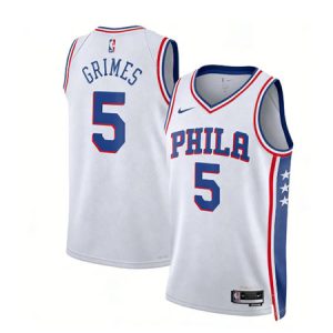 Youth Philadelphia 76ers #5 Quentin Grimes White 2022/23 Swingman Association Edition Jersey