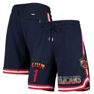 69432228905e7e46f0eb73eaa781eb65.jpeg Men's New Orleans Pelicans #1 Zion Williamson Navy Shorts 7LY7