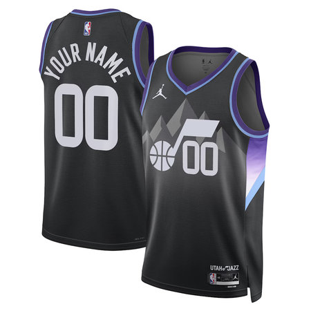 6a2cda0222487d807fec147a9a8d3c95.jpeg Youth Utah Jazz Black 2024/25 Statement Edition Swingman Custom Jersey