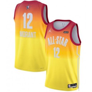 Men's 2023 All-Star #12 Ja Morant Orange Game Swingman Stitched Basketball Jersey GVNR