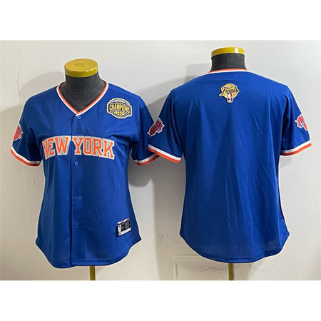 Women's New York Knicks Blue 2026 Finals & Eastern Conference Champions Patch Jersey