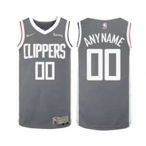 Men's LA Clippers Gray Earned Edition Custom Jersey