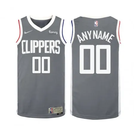 Men's LA Clippers Gray Earned Edition Custom Jersey