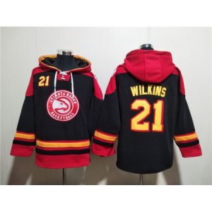 6d203775f7378553b20c0b1ede2e4ded.jpeg Men's Atlanta Hawks #21 Dominique Wilkins Black/Red Lace-Up Pullover Hoodie