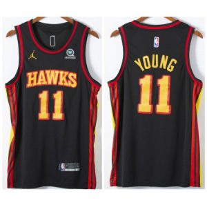6f3bc7ac9b6e54da80a7659851365f19.jpeg Men's Atlanta Hawks #11 Trae Young Black Stitched Jersey P0PZ