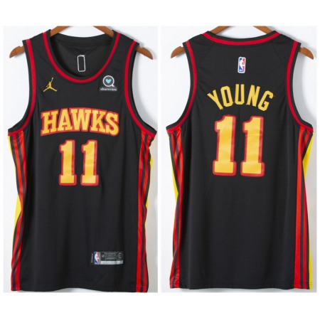 Men's Atlanta Hawks #11 Trae Young Black Stitched Jersey P0PZ