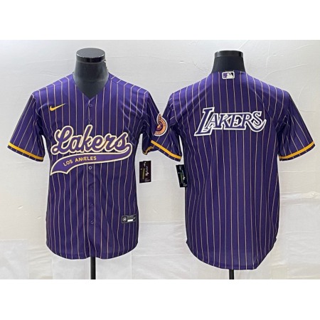 6f745c3596315b723f39f5e6ed7d6267.jpeg Men's Los Angeles Lakers Team Big Logo Purple Cool Base With Patch Stitched Baseball Jersey W702