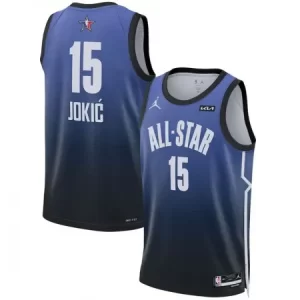 Men's 2023 All-Star #15 Nikola Jokic Blue Game Swingman Stitched Basketball Jersey WXP3