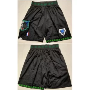 Men's Minnesota Timberwolves Black Shorts (Run Small)