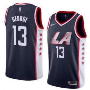 Men's Los Angeles Clippers #13 Paul George Black Stitched NBA Jersey XZUN