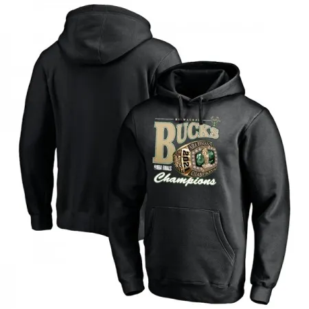 Men's Milwaukee Bucks 2021 Black Finals Champions Bling Pullover Hoodie