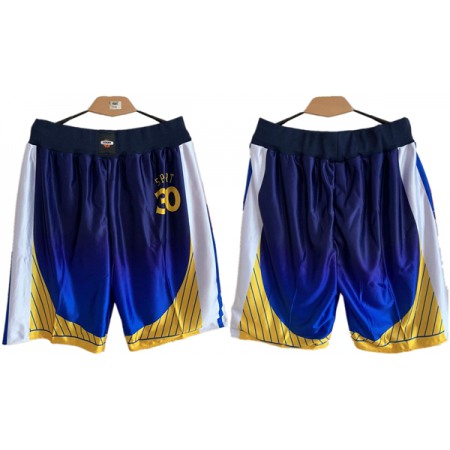 7360345e14172fc67f42b1a7f7655561.jpeg Men's Golden State Warriors Blue Shorts (Run Small)