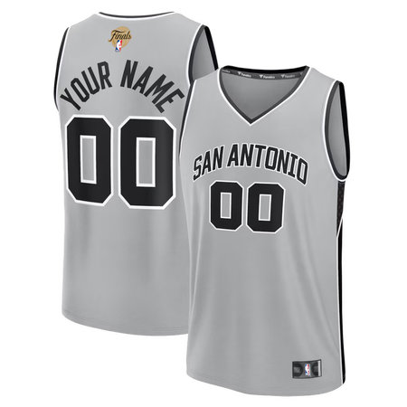 739c1315885b362ec51691f08b599ff5.jpeg Youth San Antonio Spurs Silver 2026 NBA Finals Patch Fast Break Statement Edition Custom Jersey