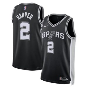 Youth San Antonio Spurs #2 Dylan Harper Nike Black 2025 NBA Draft First Round Pick Swingman Icon Edition Jersey